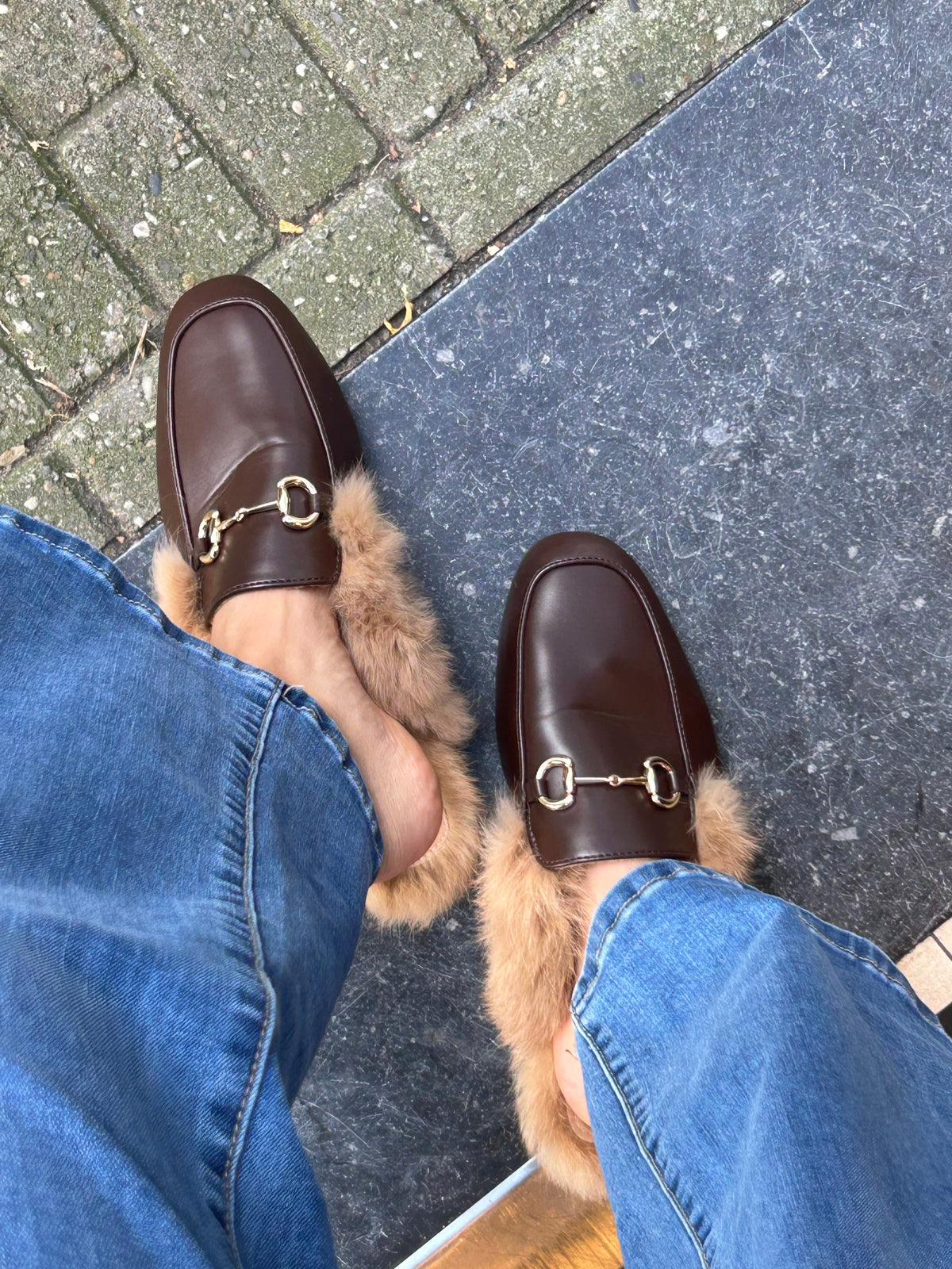 Loafers met faux bontje