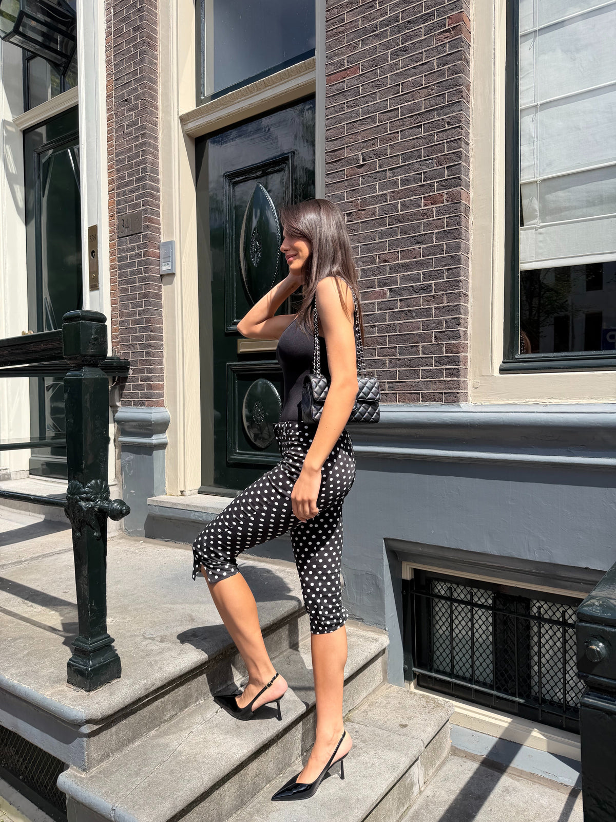 Polka dot capri