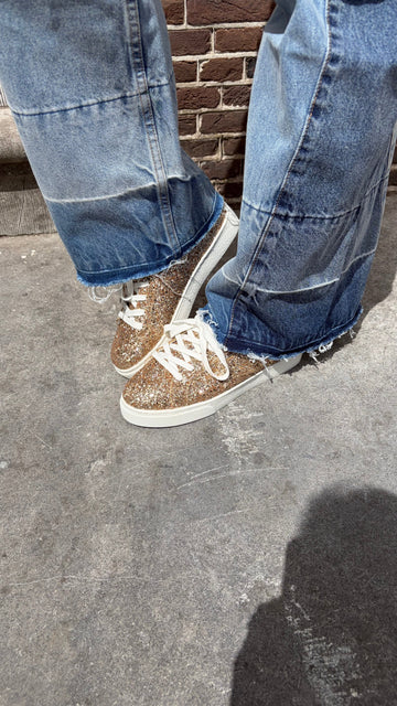 Golden sneakers